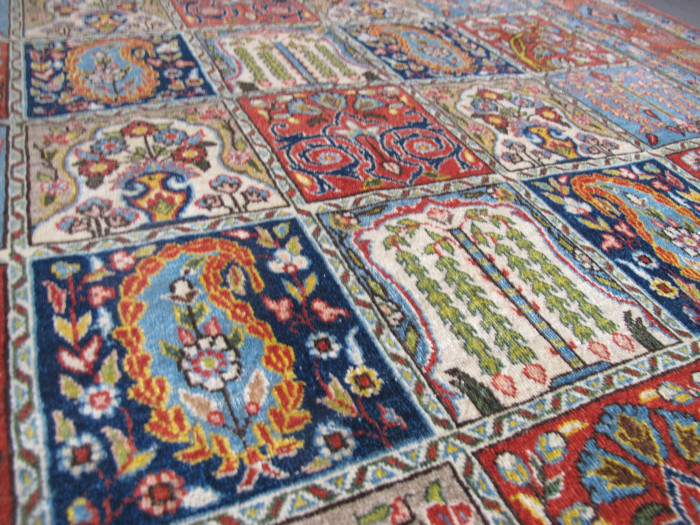 Fine Qum Rug with Garden Design